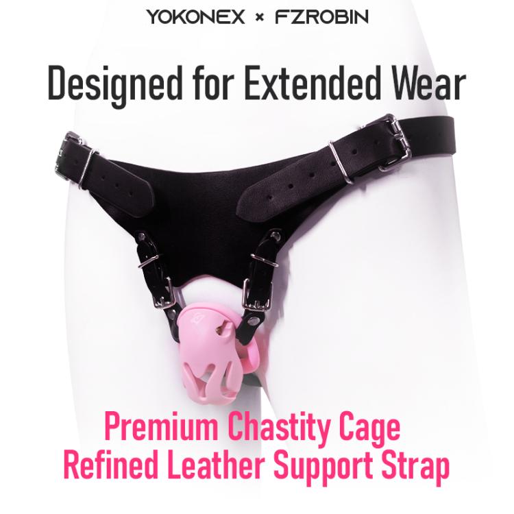 YoKoNex × FZROBIN Chastity Cage & Leather Harness Set